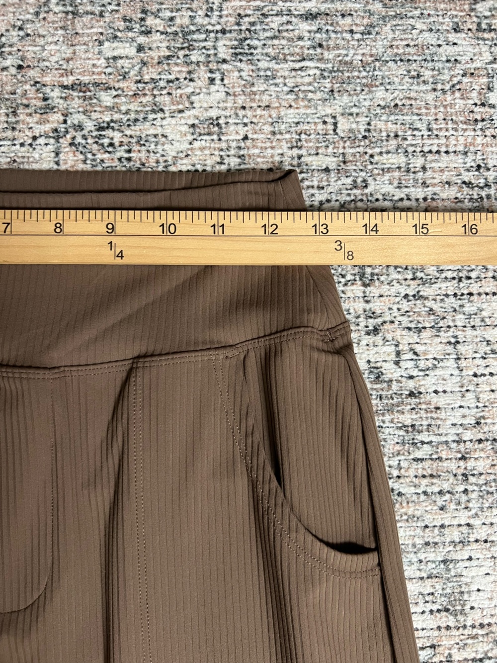 G4Free Ribbed Brown Wide Leg Pants Women’s Small 32” Inseam NWT Textured - Picture 9 of 13
